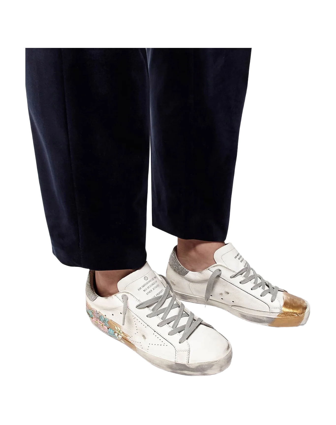 Women | Super-Star Sneakers with Gold Varnish & Hand-Painted Details - Image 6