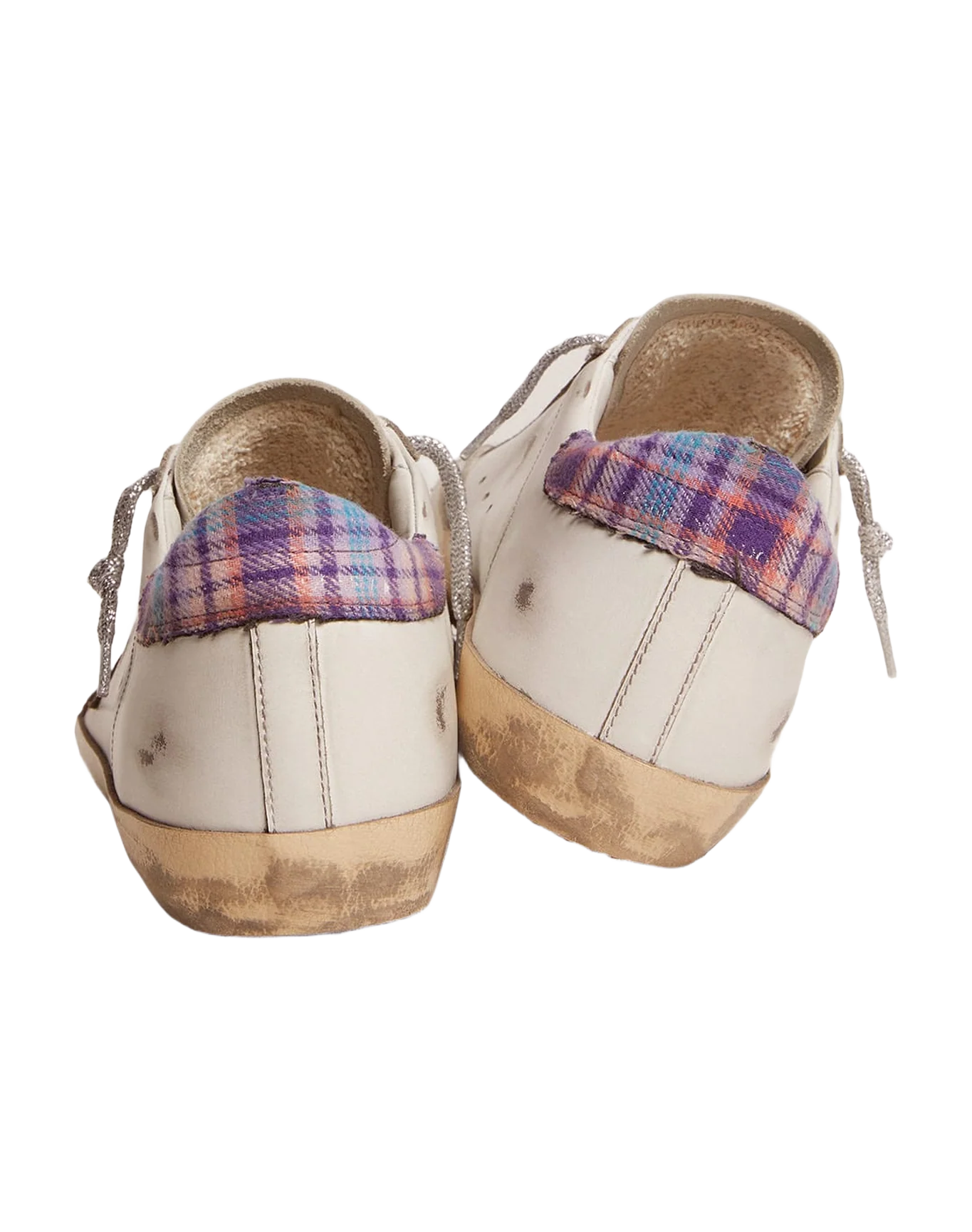 Women | Super-Star Sneakers with Jacquard Heel Tab & Snake-Print Suede Star | White x Beige x Multicolor - Image 2