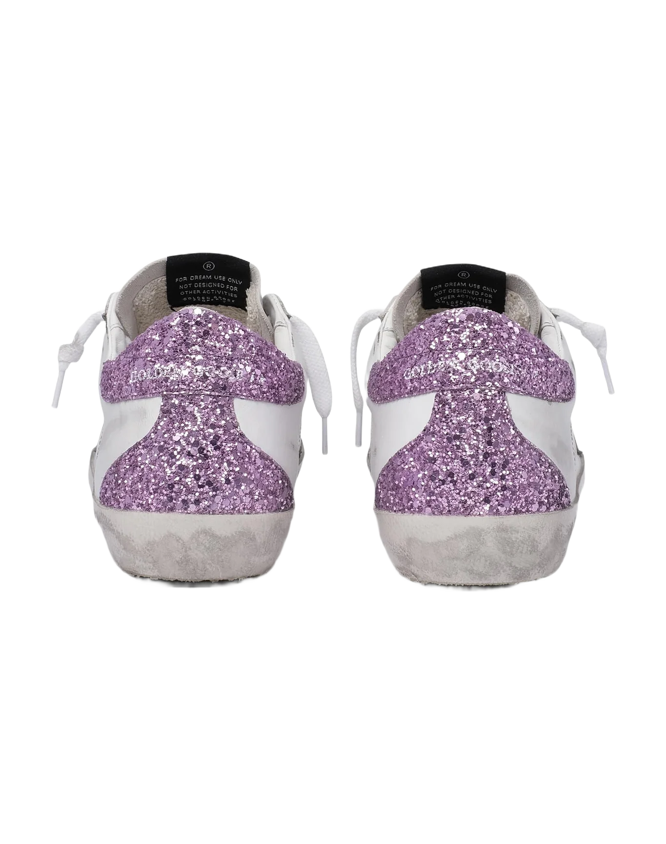 Women | Super-Star Sneakers with Lavender Glitter Heel Tab & Light Blue Star | White x Sky x Lavander - Image 3