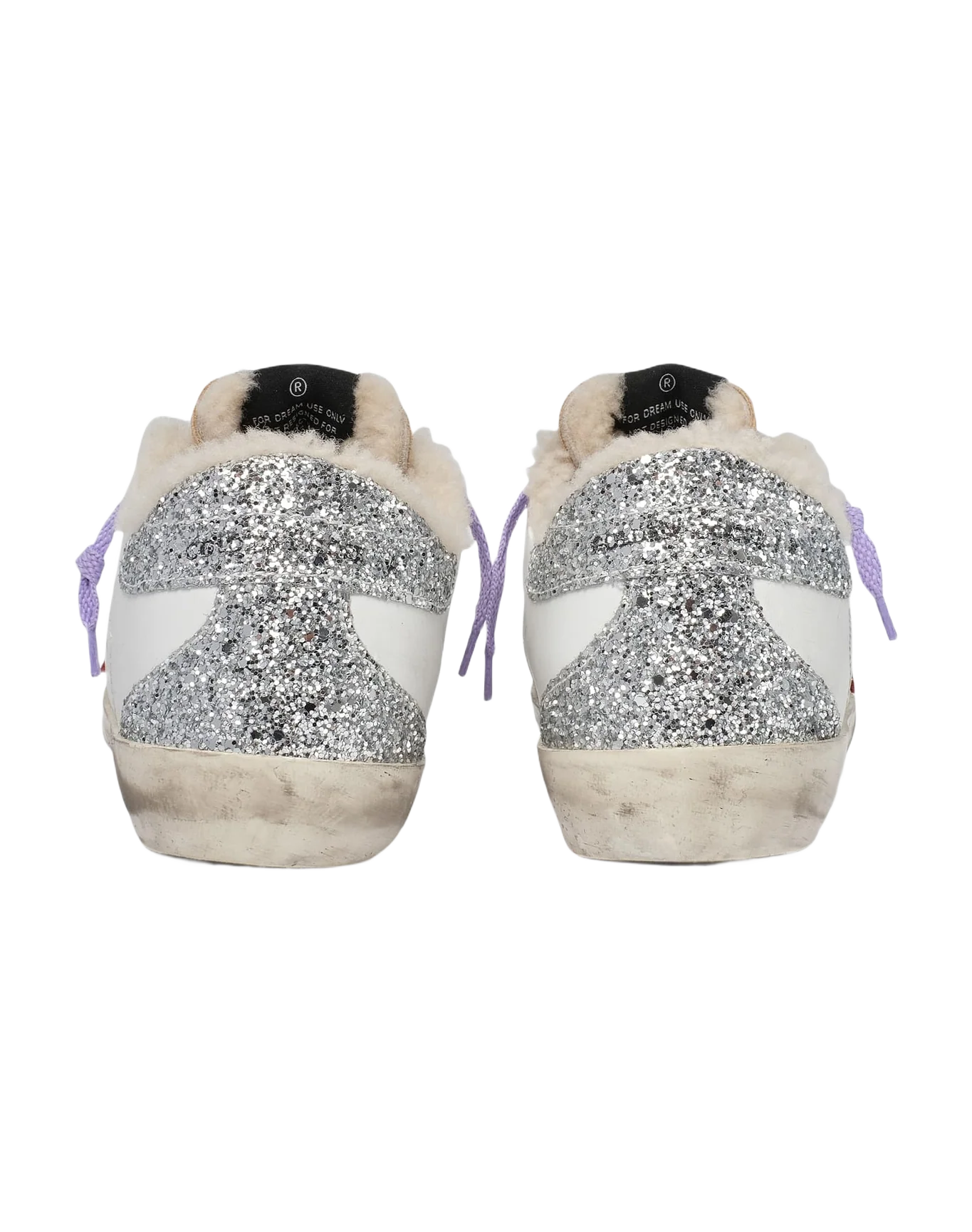 Women | Super-Star Sneakers with Shearling Lining & Red Suede Star | White x Red x Silver x Cappuccino - Image 4