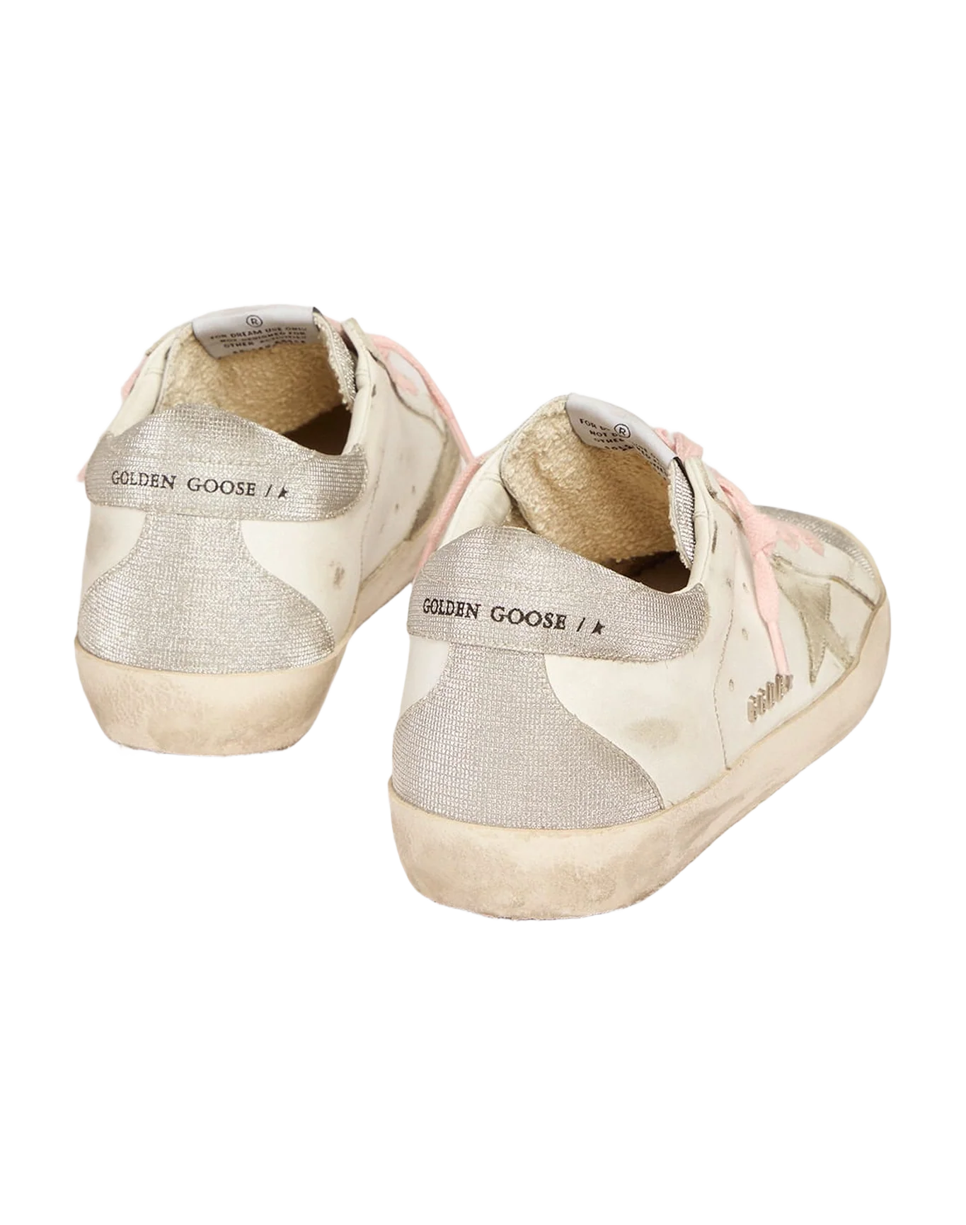 Women | Super-Star Sneakers with Silver Glitter Tongue & Heel Tab with Checkered Pattern | White x Silver - Image 7