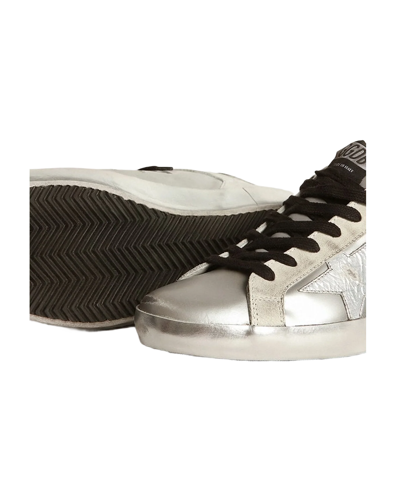 Women | Super-Star Sneakers with Star & Silver Heel Tab | Silver x Ice - Image 7