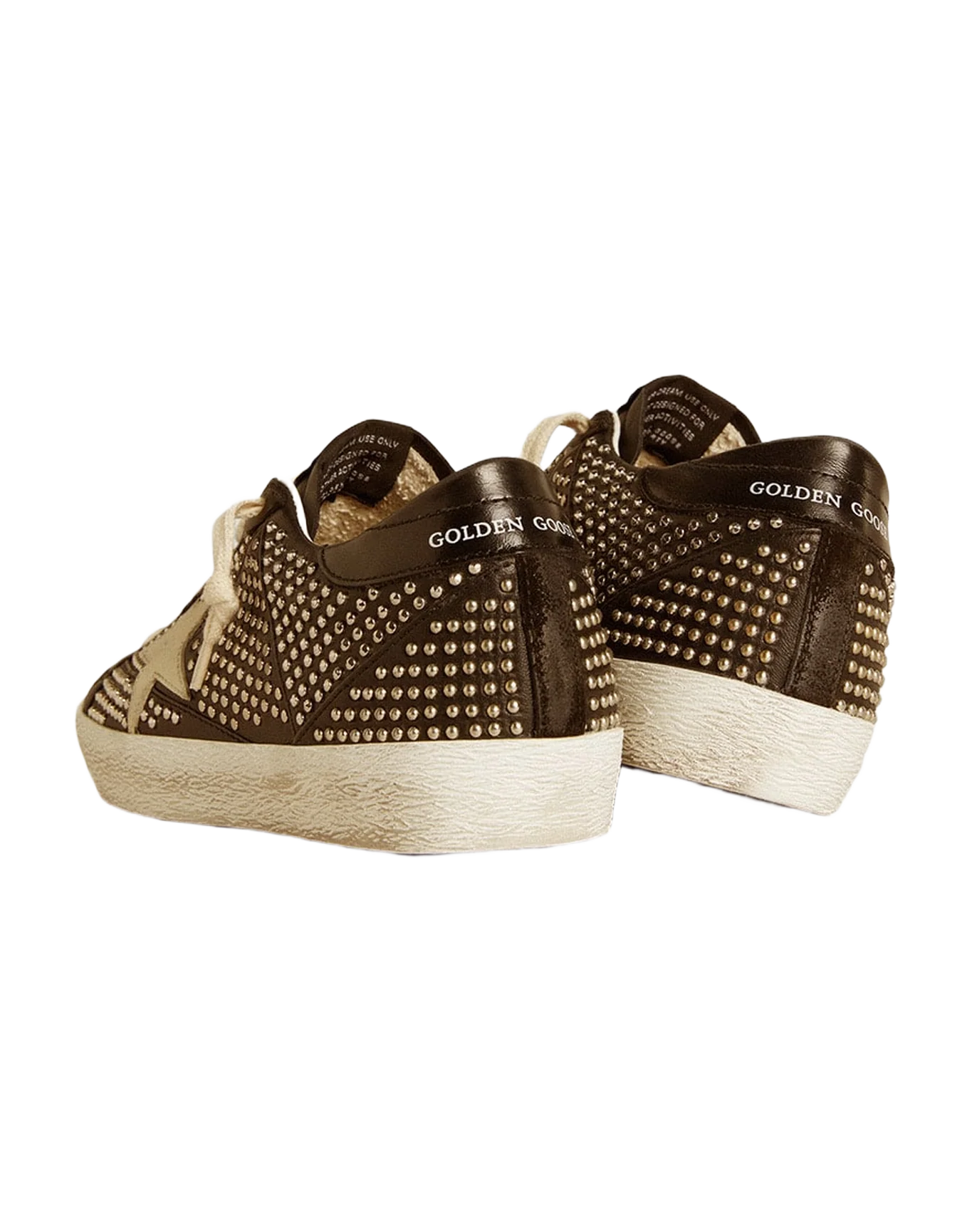 Women | Super-Star Studded Black Nappa with White Leather Star | Black x White - Image 4