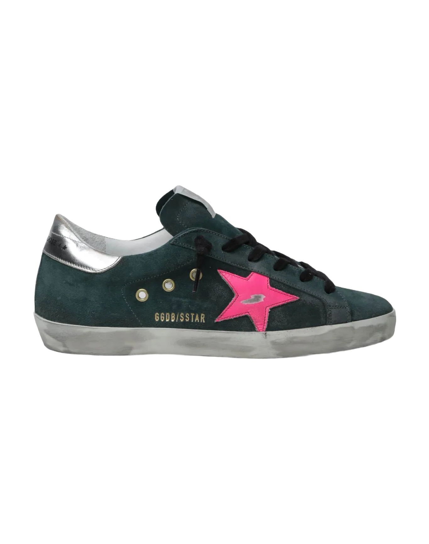 Women | Super-Star Suede Upper & Star Laminated Heel | Petrol x Fuchsia Fluo x Silver - Image 2