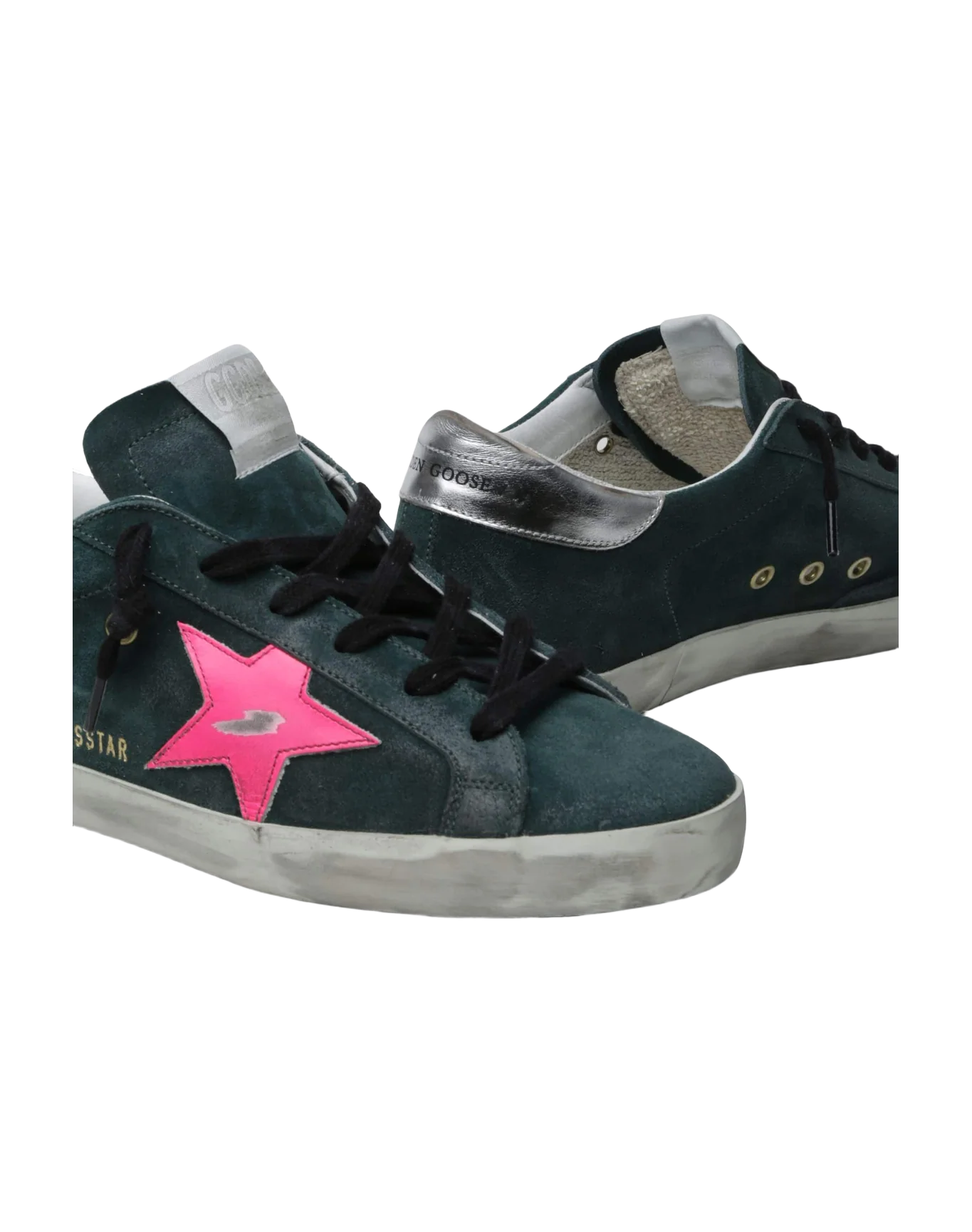 Women | Super-Star Suede Upper & Star Laminated Heel | Petrol x Fuchsia Fluo x Silver - Image 3