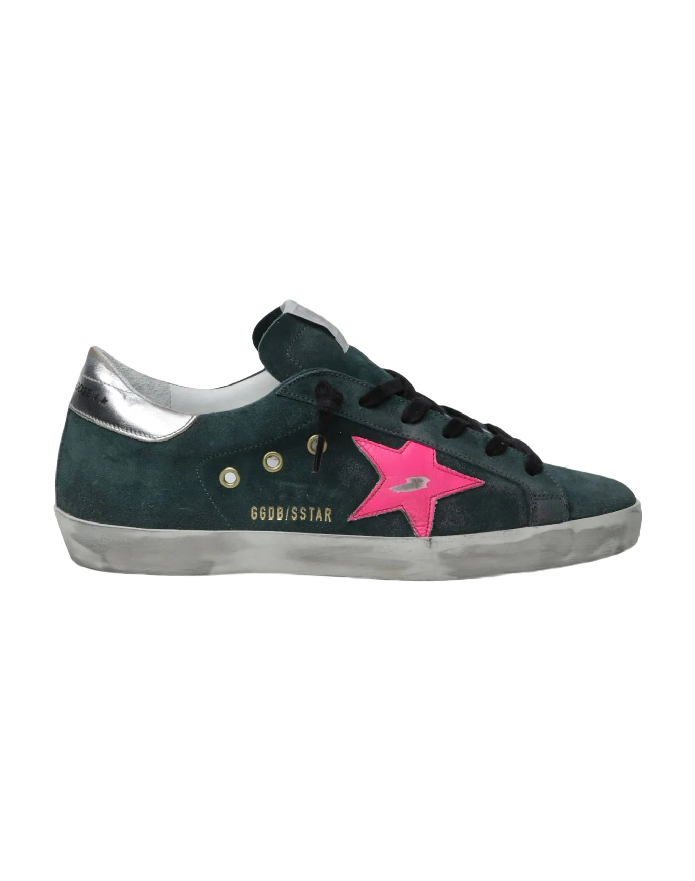 Women | Super-Star Suede Upper & Star Laminated Heel | Petrol x Fuchsia Fluo x Silver - Image 4