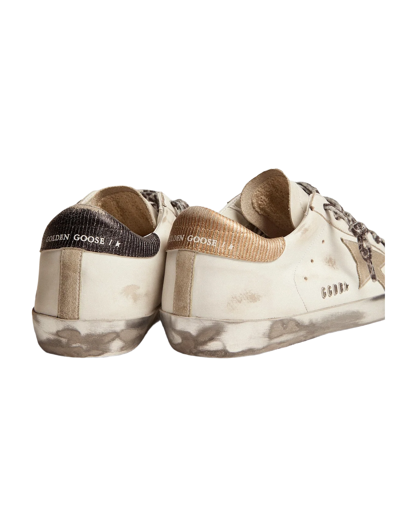 Women | Super-Star White Leather with Gray Suede Star | White x Ice x Sand x Black - Image 5