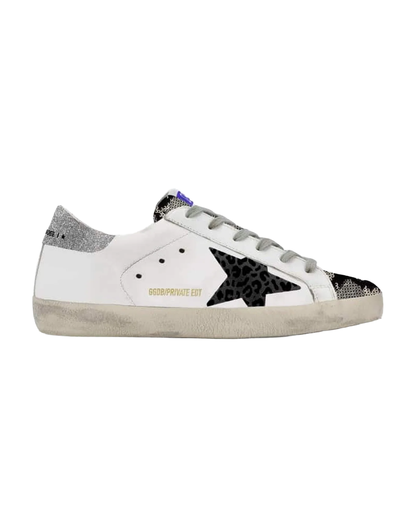 Women | Super-Star White Leather with Leo Star | White x Black Silver x Black x Silver - Image 2
