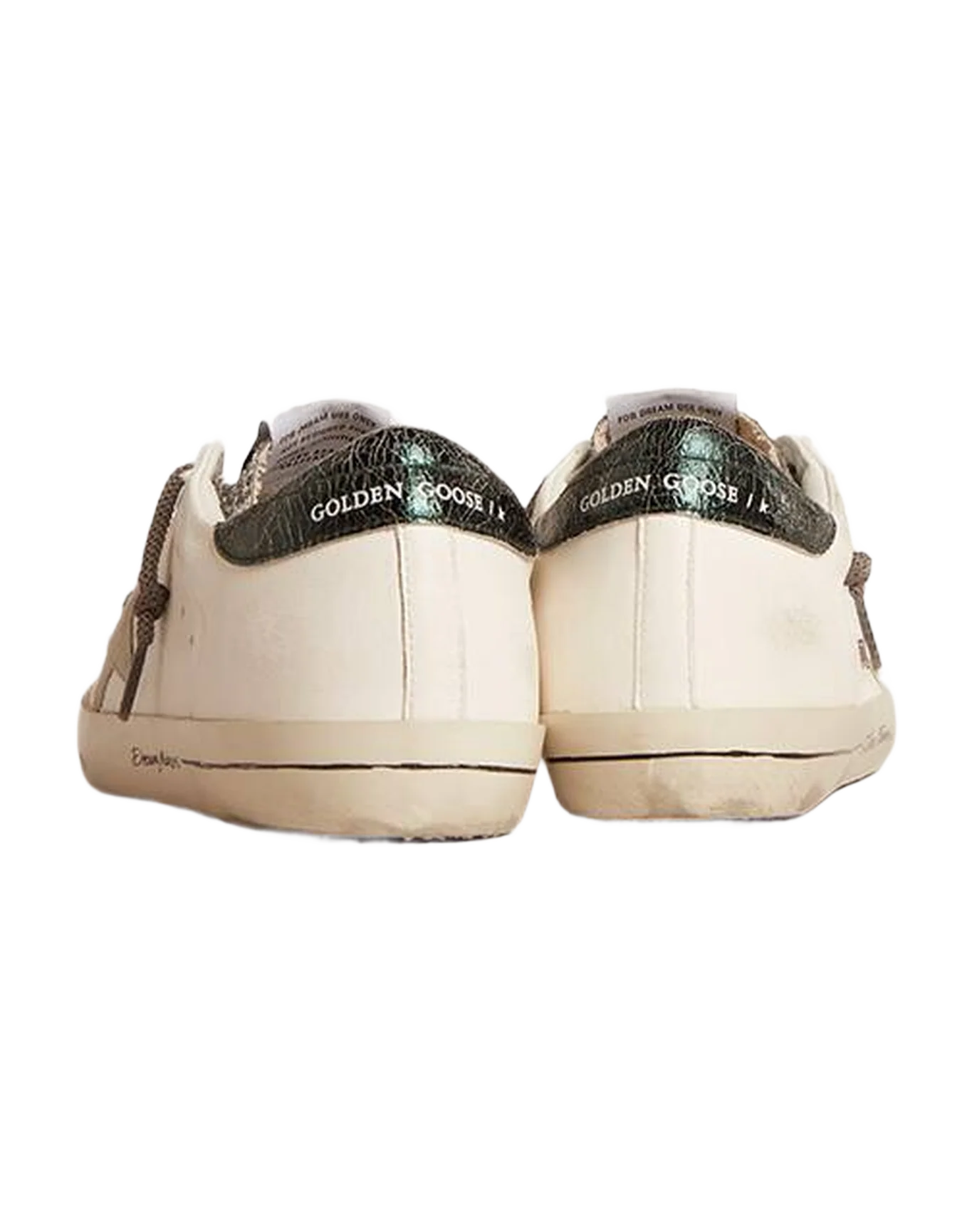 Women | Super-Star White Leather with Silver Glitter Tongue | Cream x Silver x Ice x Green - Image 4