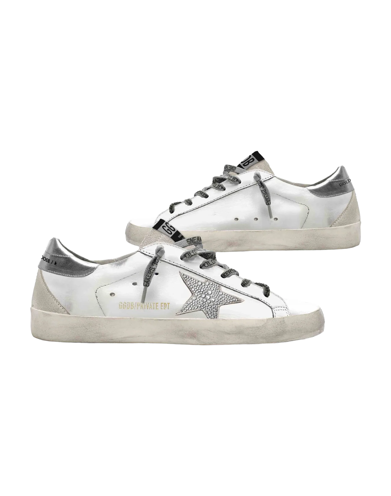 Women | Super-Star White Leather with Silver Star & Heel Tab | White x Ice x Silver - Image 2