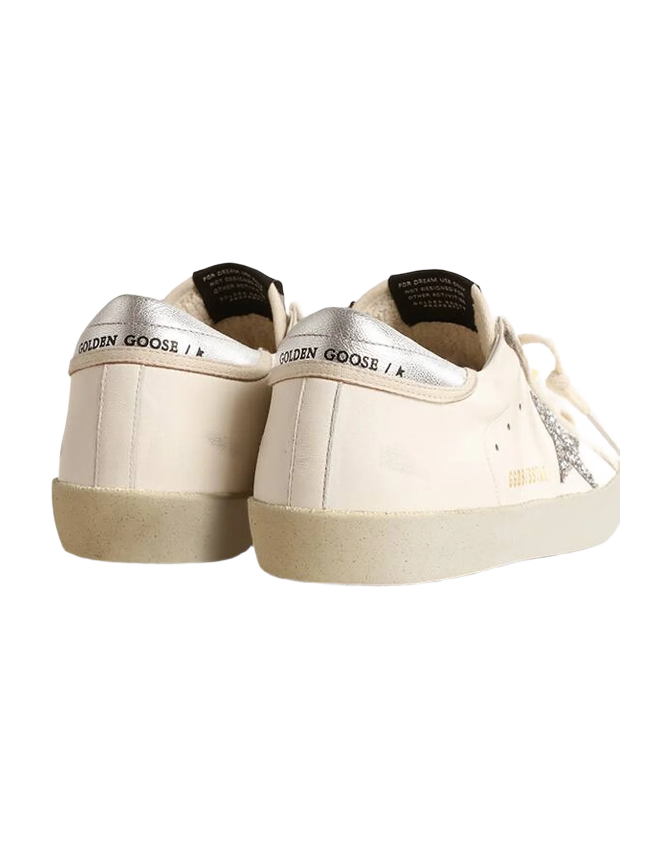 Women | Super-Star White Nappa & Glitter Silver Star | White x Silver - Image 3
