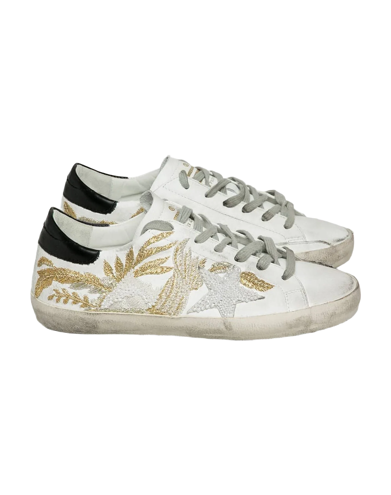 Women | Super-Star with Golden Silver Embroidery & Black Heel Tab - Image 2