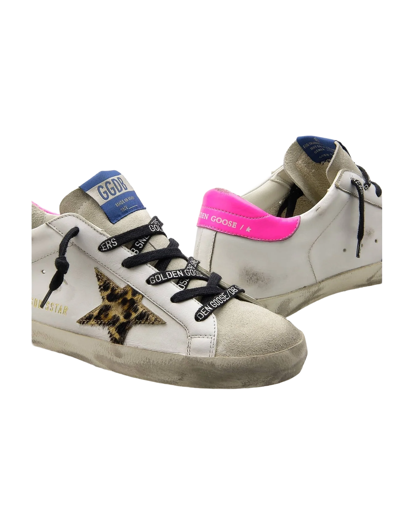 Women | Super-Star with Leo Horshy Star & Fuchsia Heel | Ice x White x Brown Leo x Fuchsia Fluo