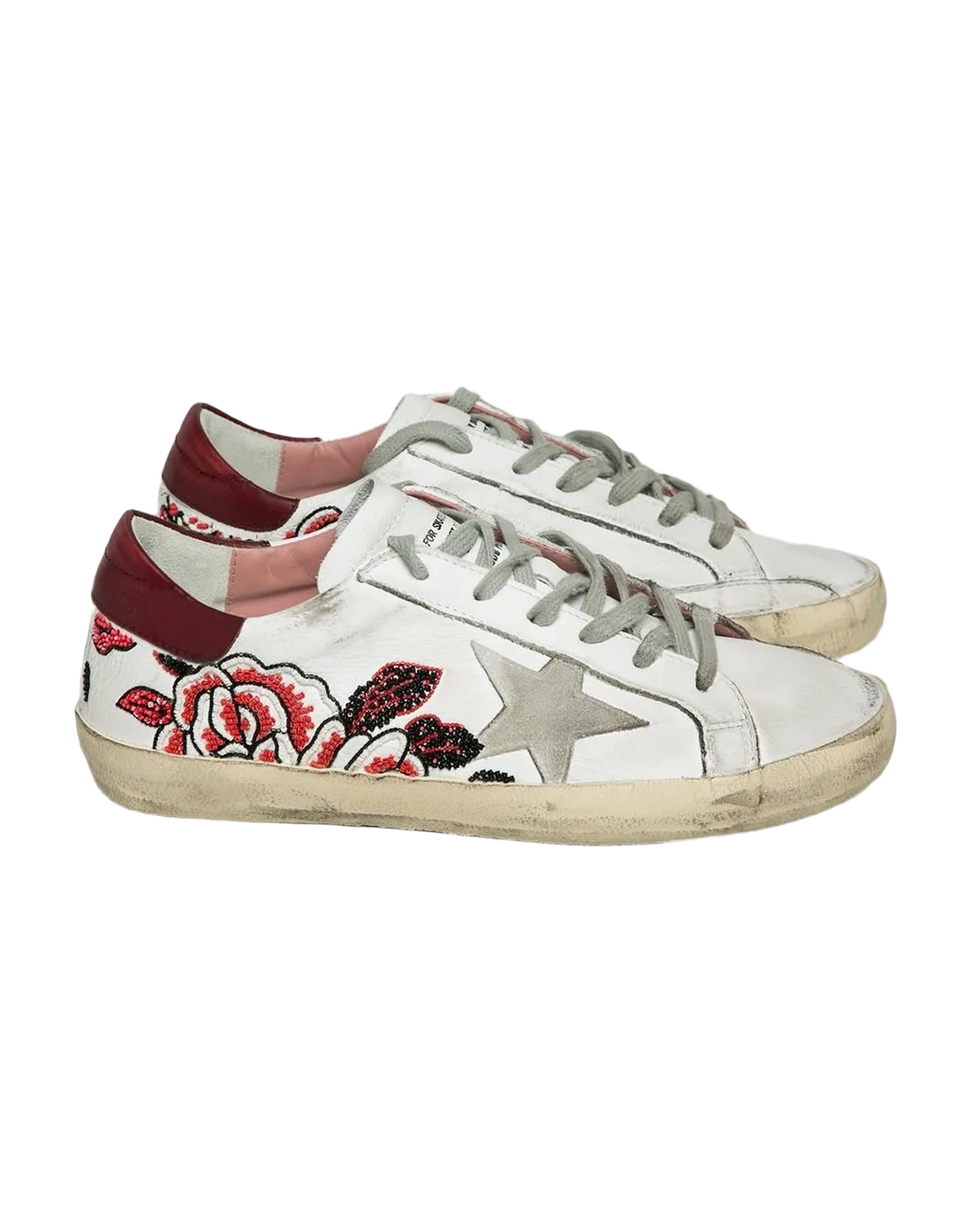 Women | Super-Star with Red Embroidery & Burgundy Heel Tab