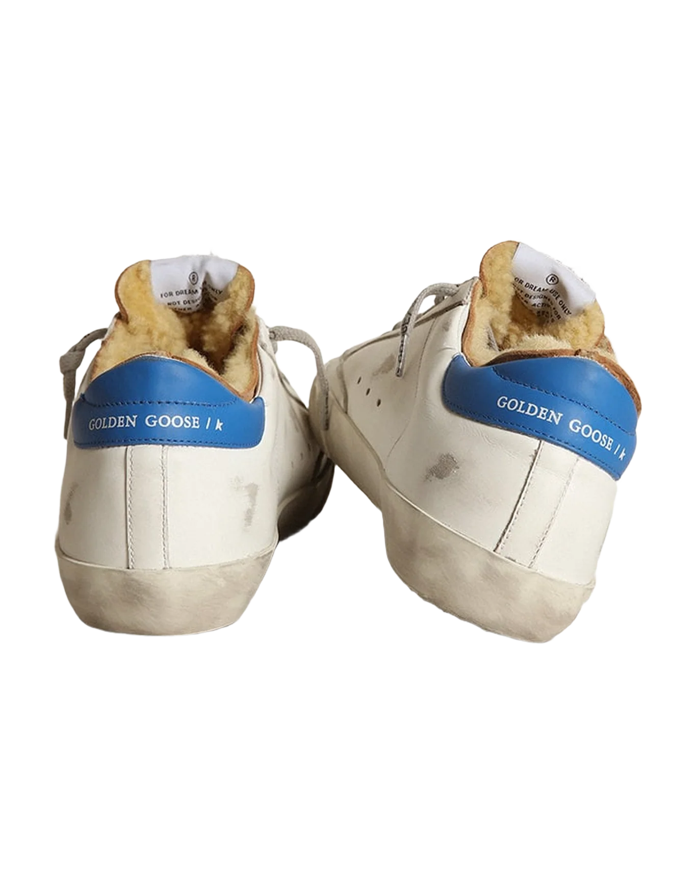 Women | Super-Star with Shearling Lining & Perforated Star | White x Tobacco x Blue - Image 4
