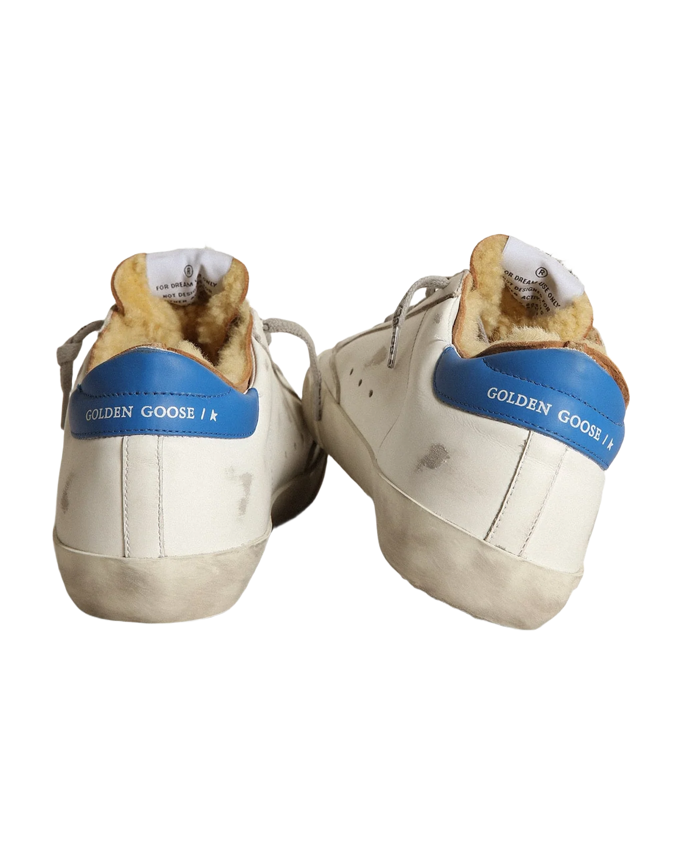 Women | Super-Star with Shearling Lining & Perforated Star | White x Tobacco x Blue - Image 7