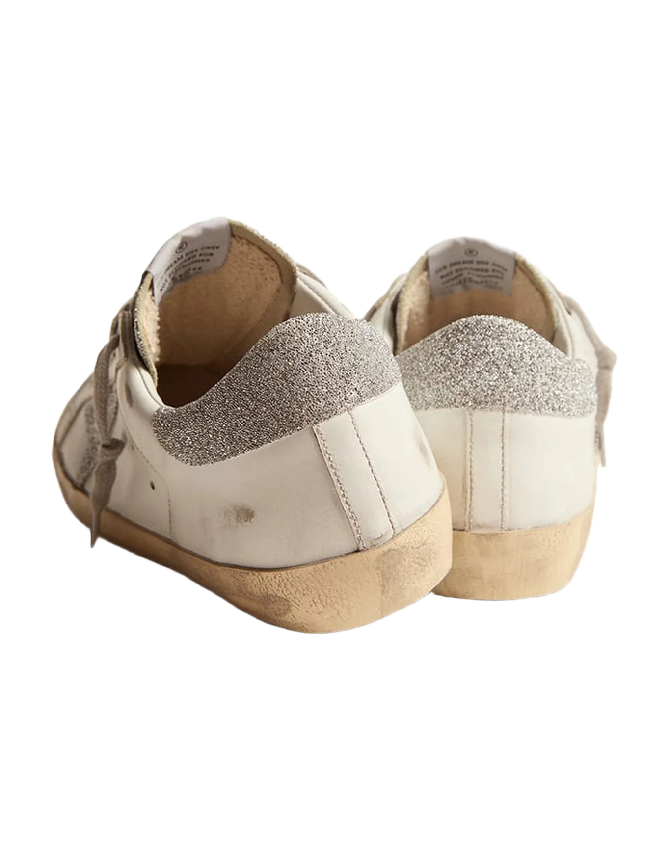Women | Super-Star with White Leather Upper & Swarovski Crystal Inserts | White x Silver - Image 6