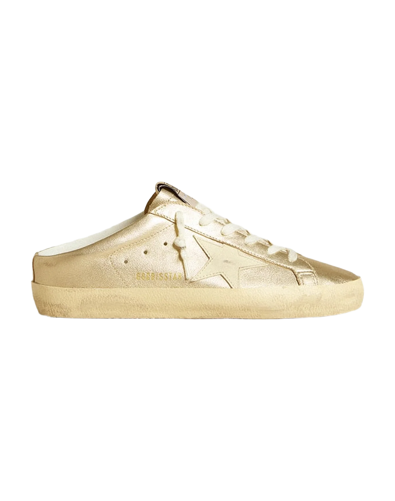 Women | Super-Star Wo Sabot Gold Metallic Leather | Platinum x Cream - Image 2