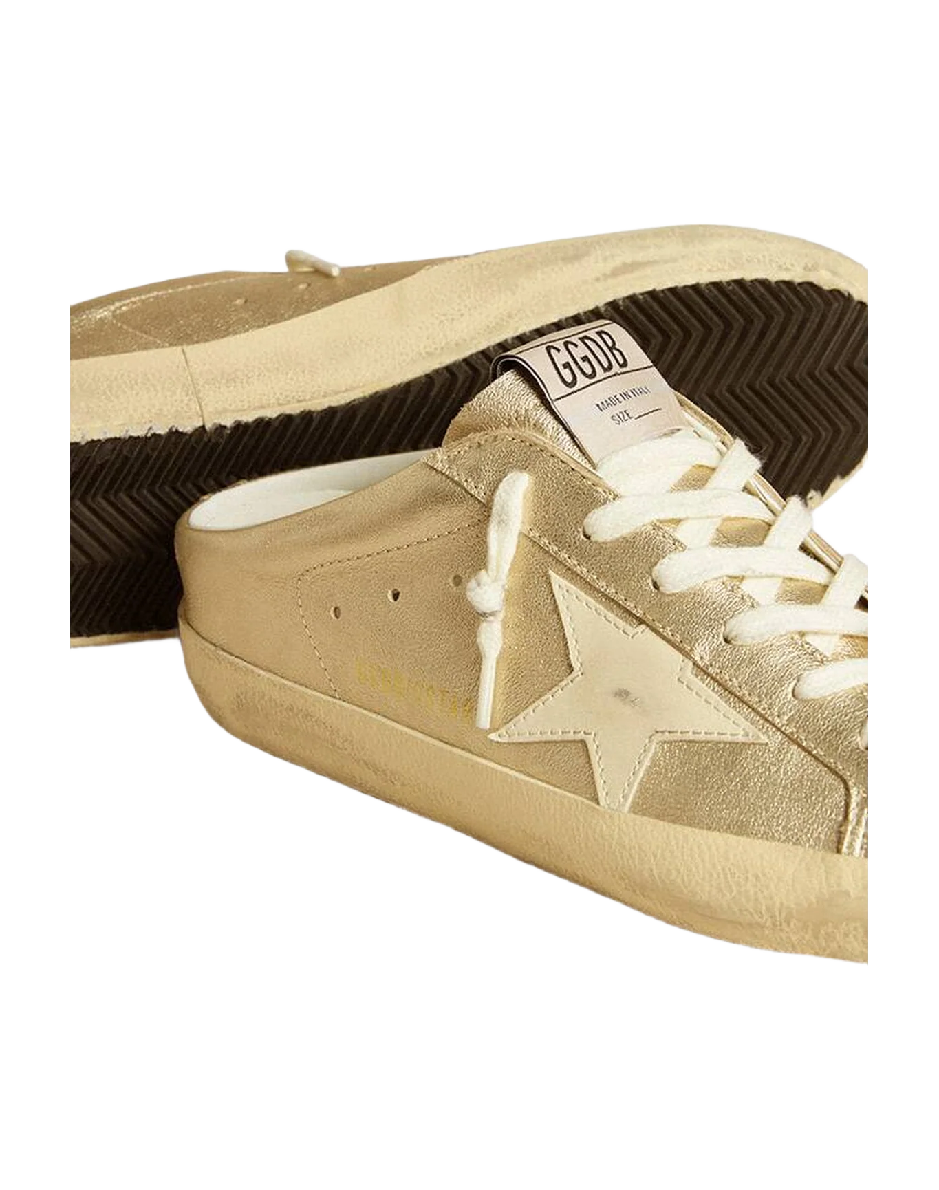 Women | Super-Star Wo Sabot Gold Metallic Leather | Platinum x Cream - Image 4
