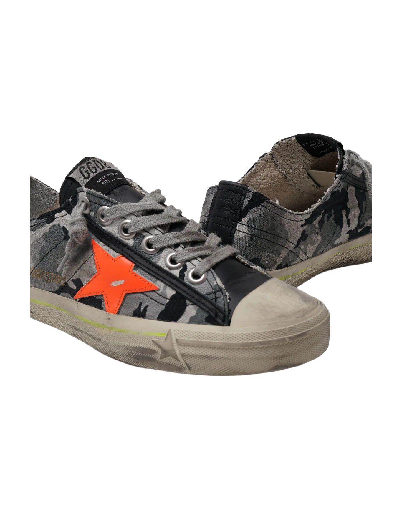 Women | V-Star Camouflage Ripstop Upper Leather Star | Grey Camouflage x Black x Orange Fluo - Image 2