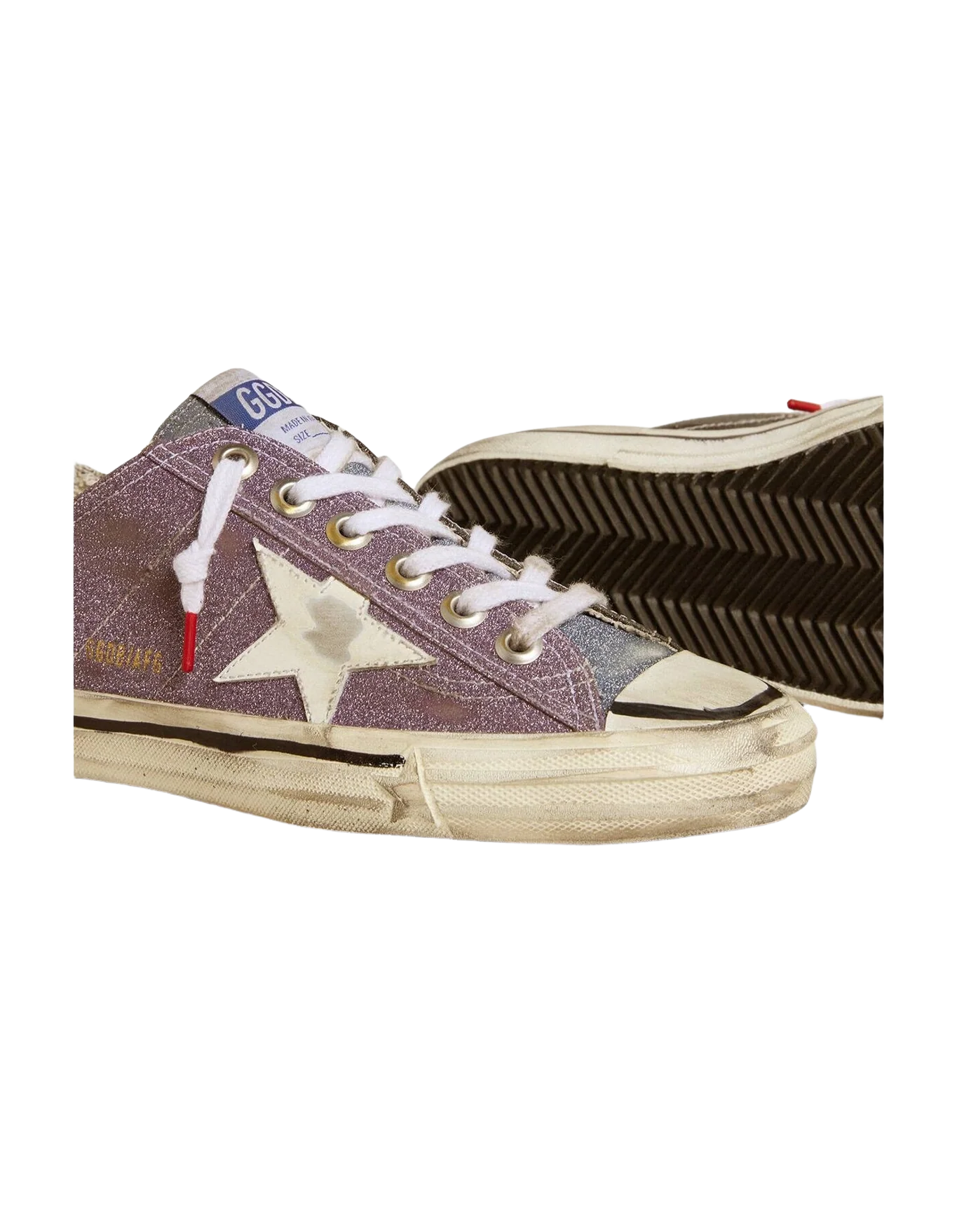 Women | V-Star Lab Lilac Leather & Glitter with White Star & Silver Glitter Tongue | Purple x Lilac x Black x White x Green