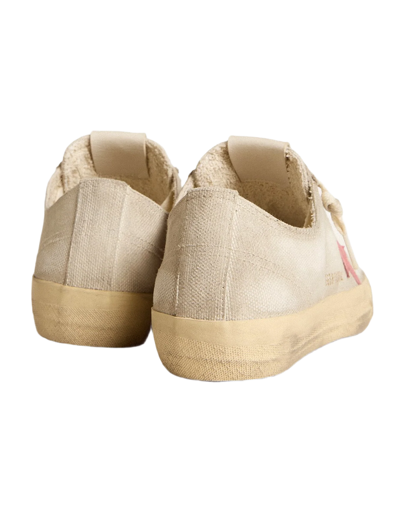 Women | V-Star Light Gray Canvas with A Red Leather Star | Light Grey x Mineral Red - Image 2