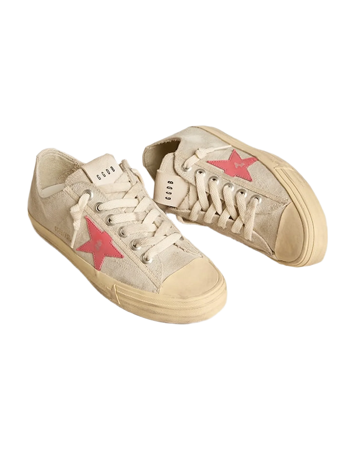 Women | V-Star Light Gray Canvas with A Red Leather Star | Light Grey x Mineral Red - Image 3