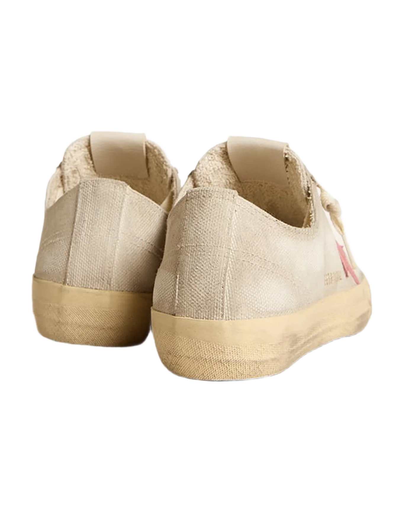 Women | V-Star Light Gray Canvas with A Red Leather Star | Light Grey x Mineral Red - Image 7