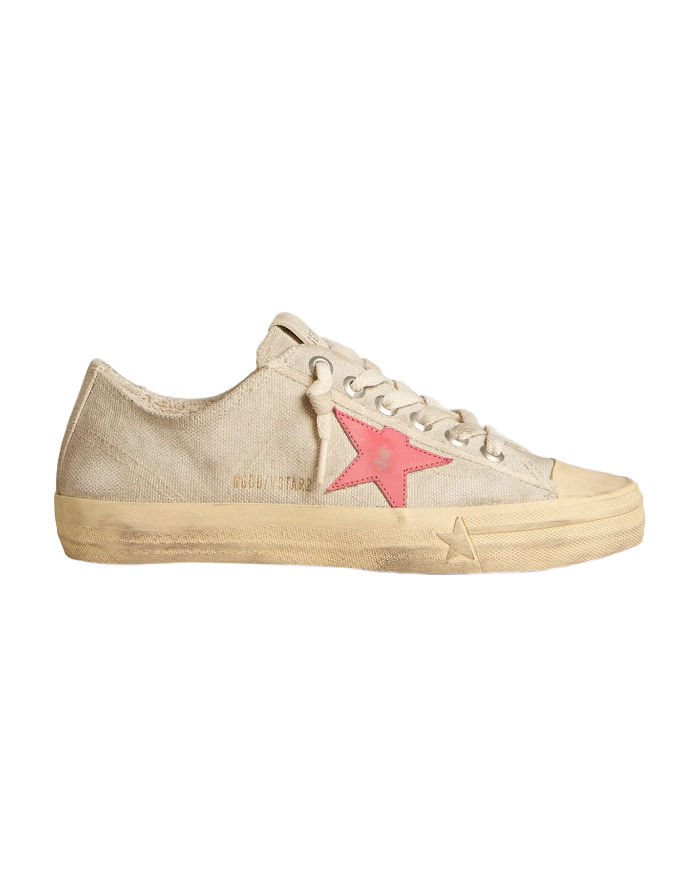 Women | V-Star Light Gray Canvas with A Red Leather Star | Light Grey x Mineral Red - Image 8