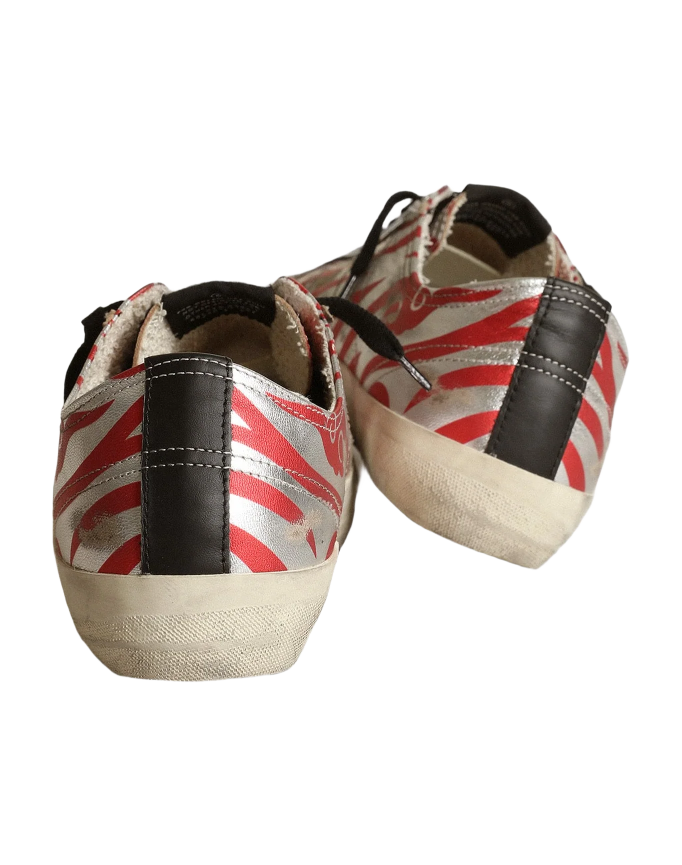 Women | V-Star Ltd Silver & Red Laminated Leather with Tiger Print | Silver x Red Print x Black - Image 3
