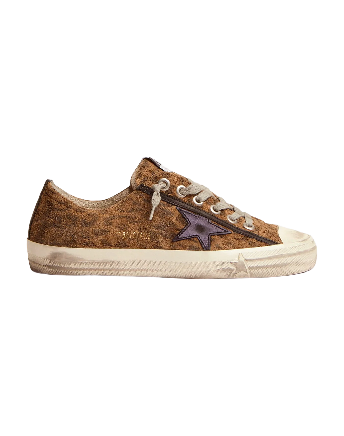 Women | V-Star Ltd Sneakers Leopard-Print Suede with A Black Laminated Leather Star | Beige Brown Leo x Night Blue x Black - Image 3