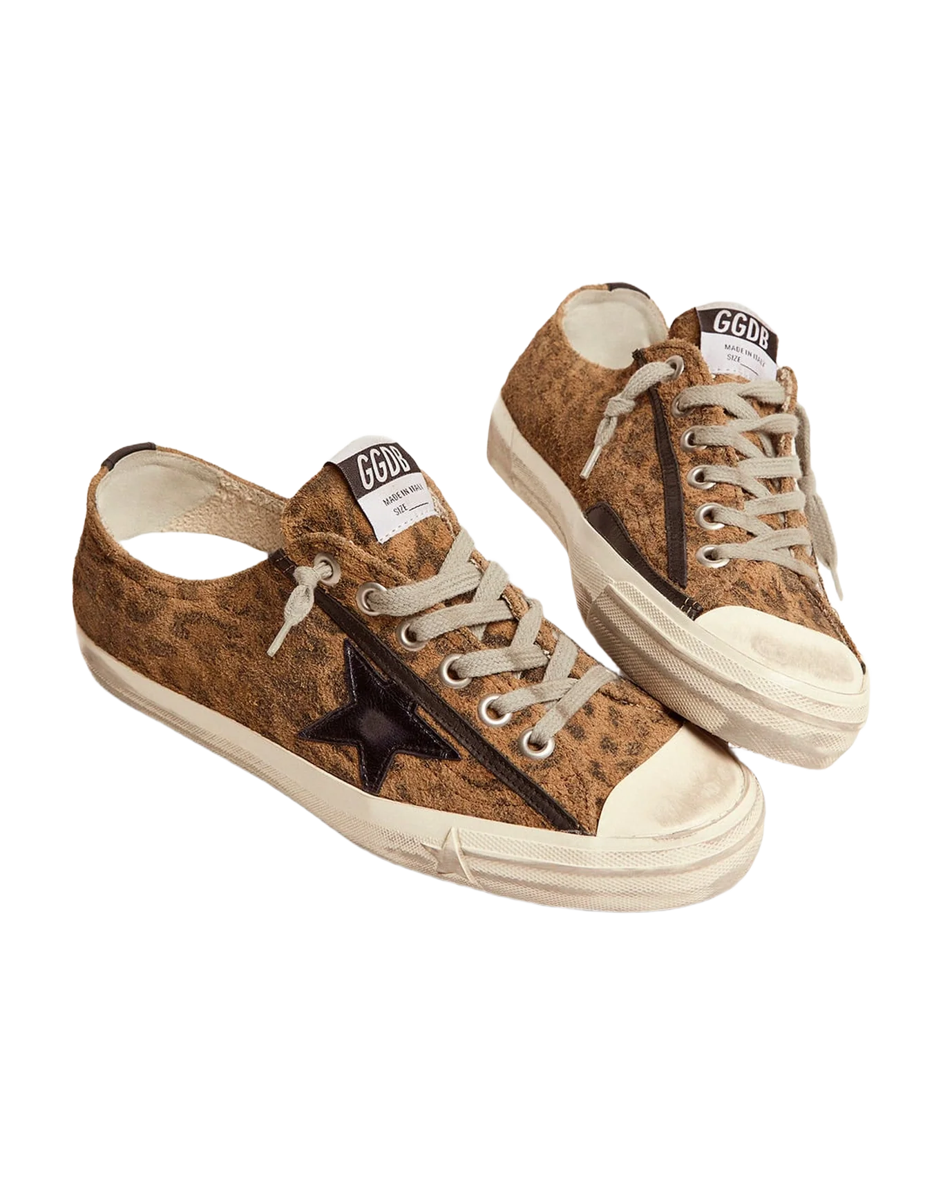 Women | V-Star Ltd Sneakers Leopard-Print Suede with A Black Laminated Leather Star | Beige Brown Leo x Night Blue x Black - Image 7