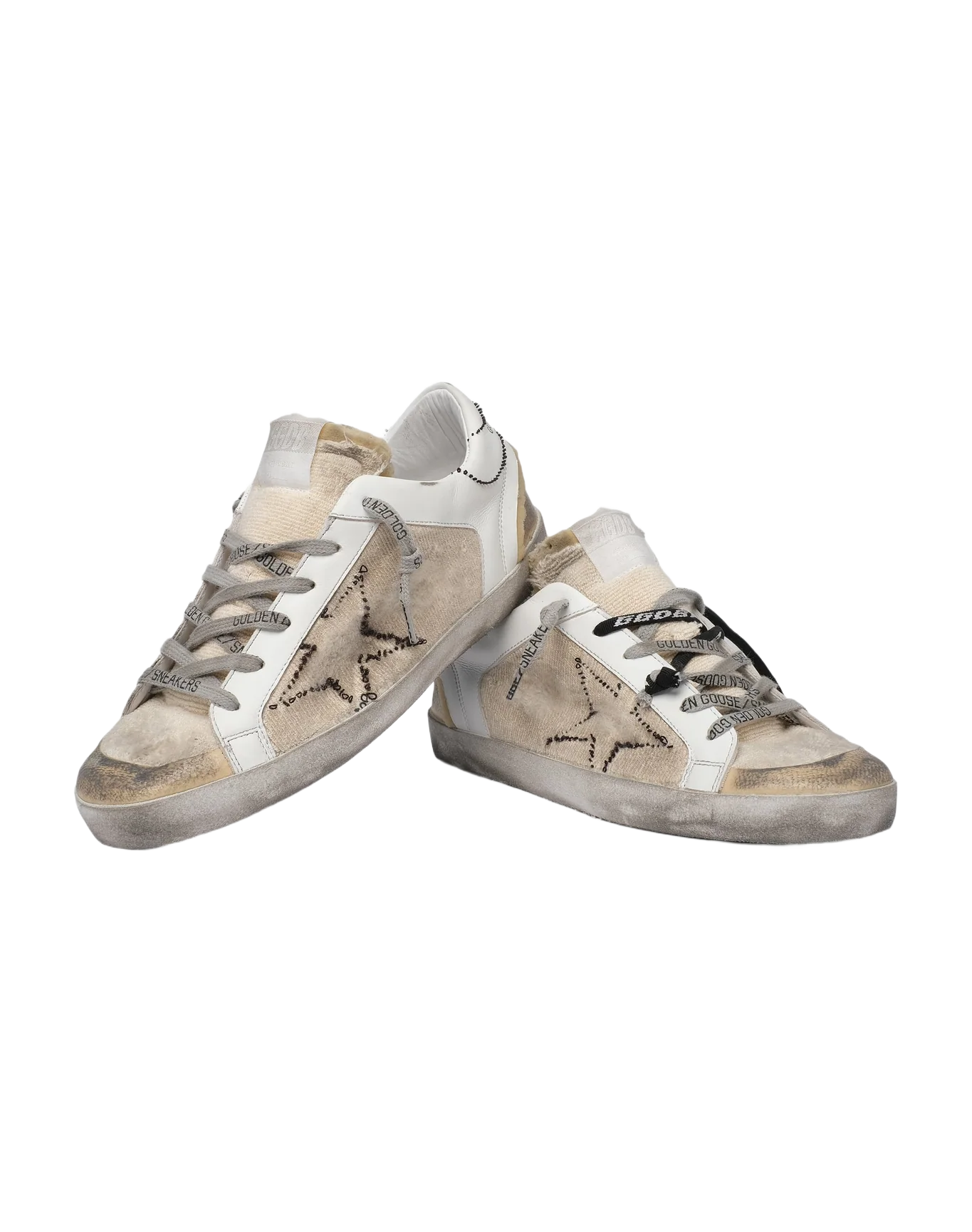 Women | White & Beige Inside Out Super-Star Sneakers | White x Beige - Image 2