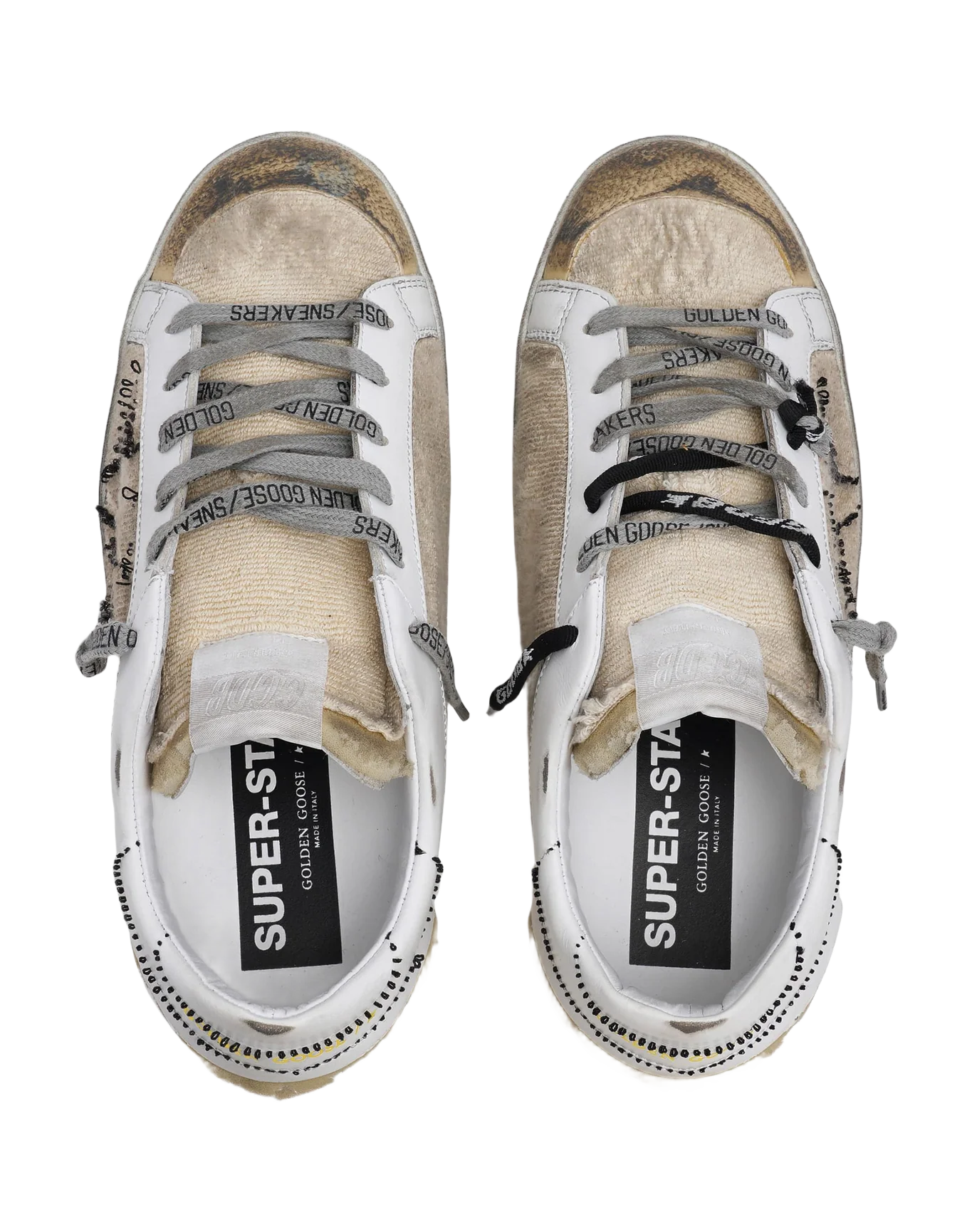 Women | White & Beige Inside Out Super-Star Sneakers | White x Beige - Image 5
