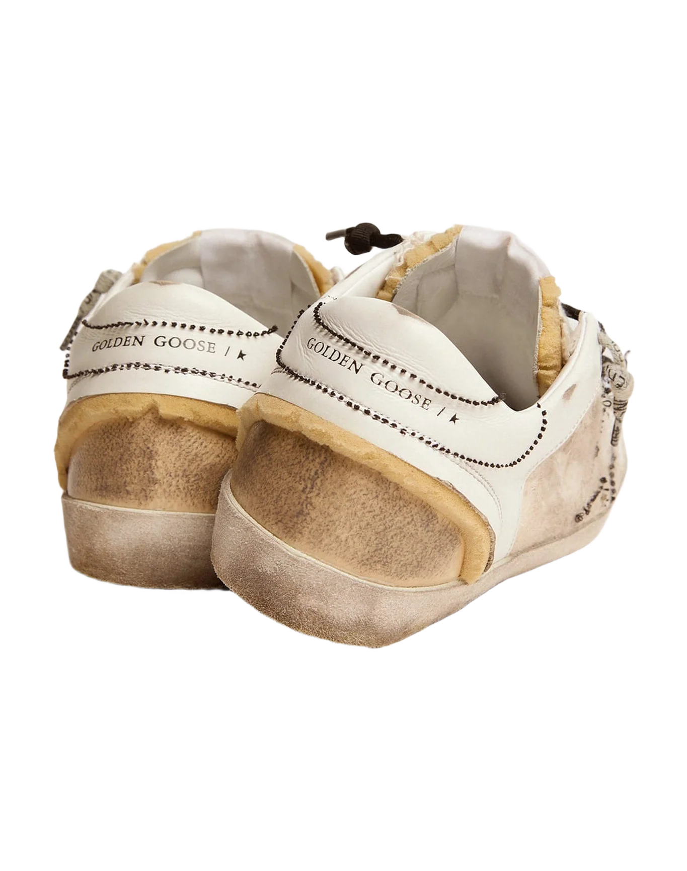 Women | White & Beige Inside Out Super-Star Sneakers | White x Beige - Image 7
