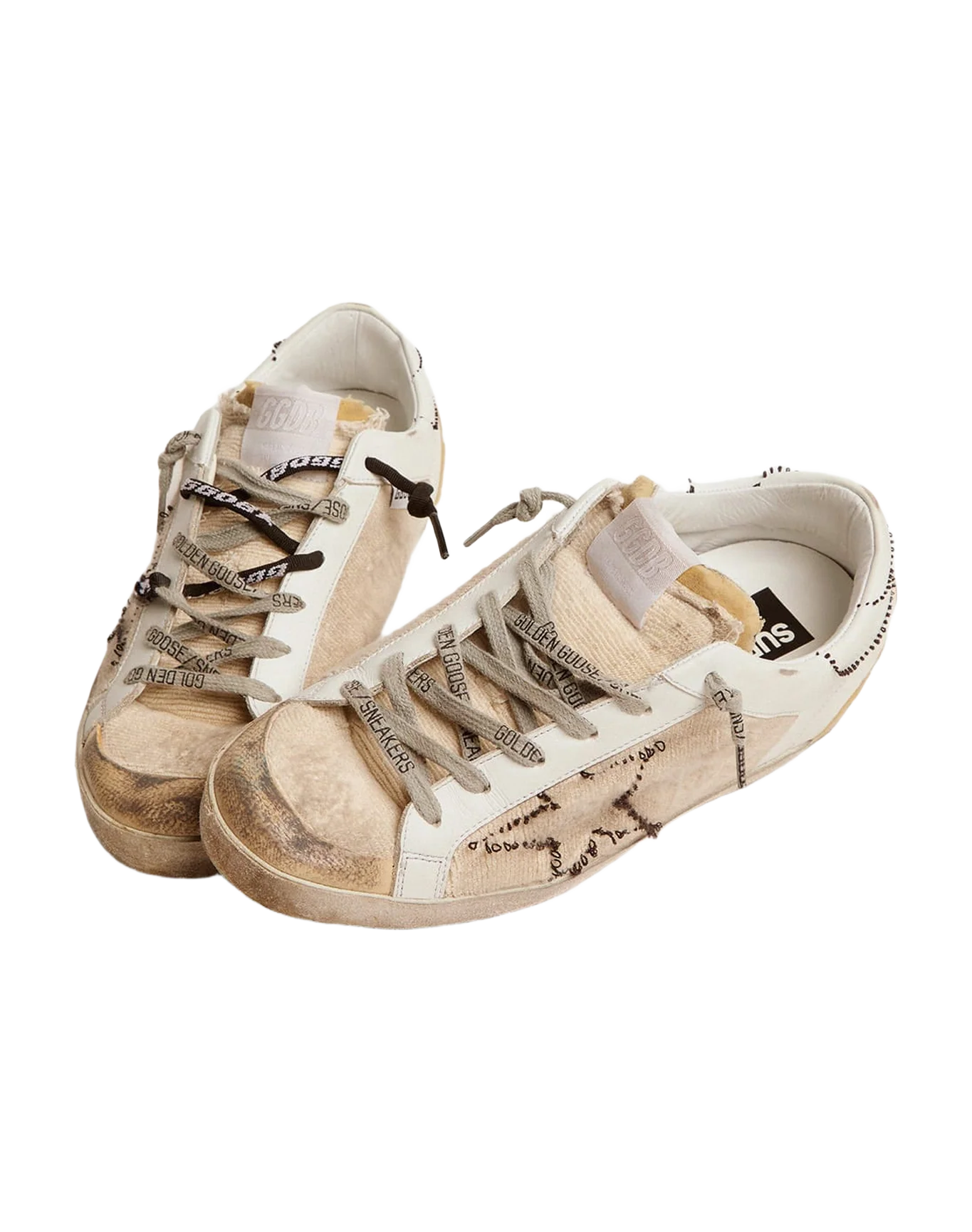 Women | White & Beige Inside Out Super-Star Sneakers | White x Beige - Image 9