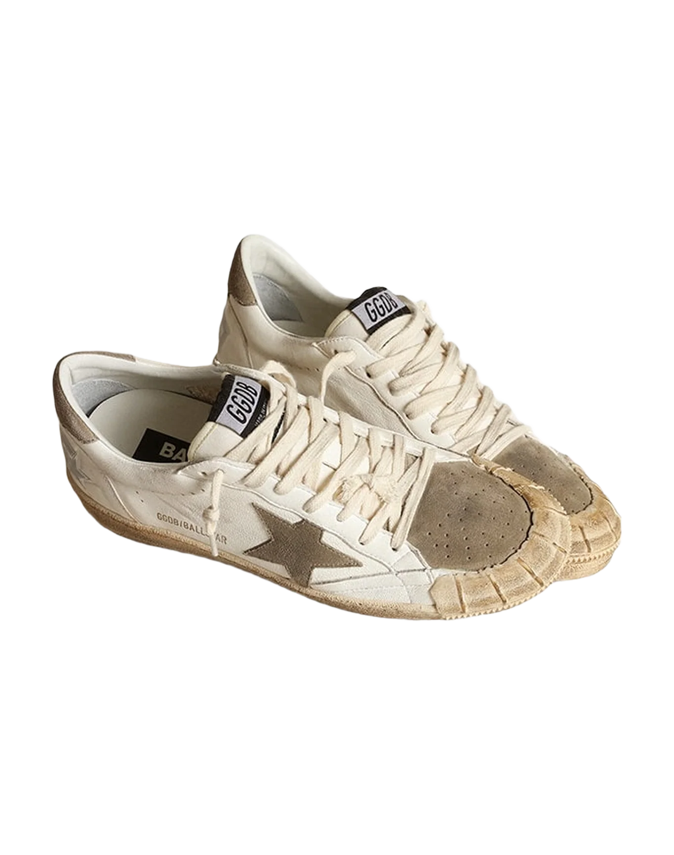 Women | White Ball Star Ltd with A Dove Gray Star & Heel Tab | White x Taupe - Image 3
