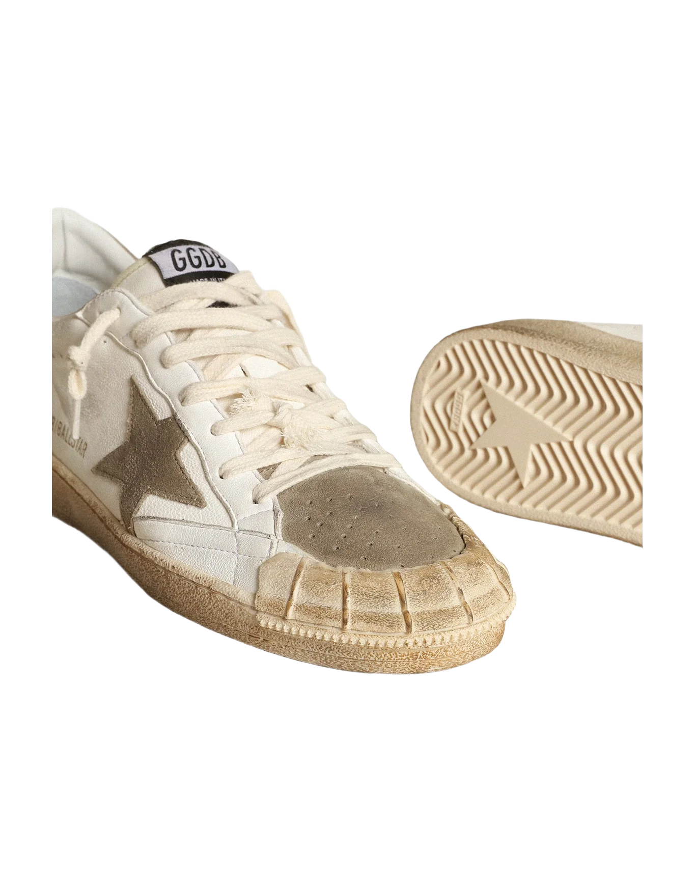 Women | White Ball Star Ltd with A Dove Gray Star & Heel Tab | White x Taupe - Image 4