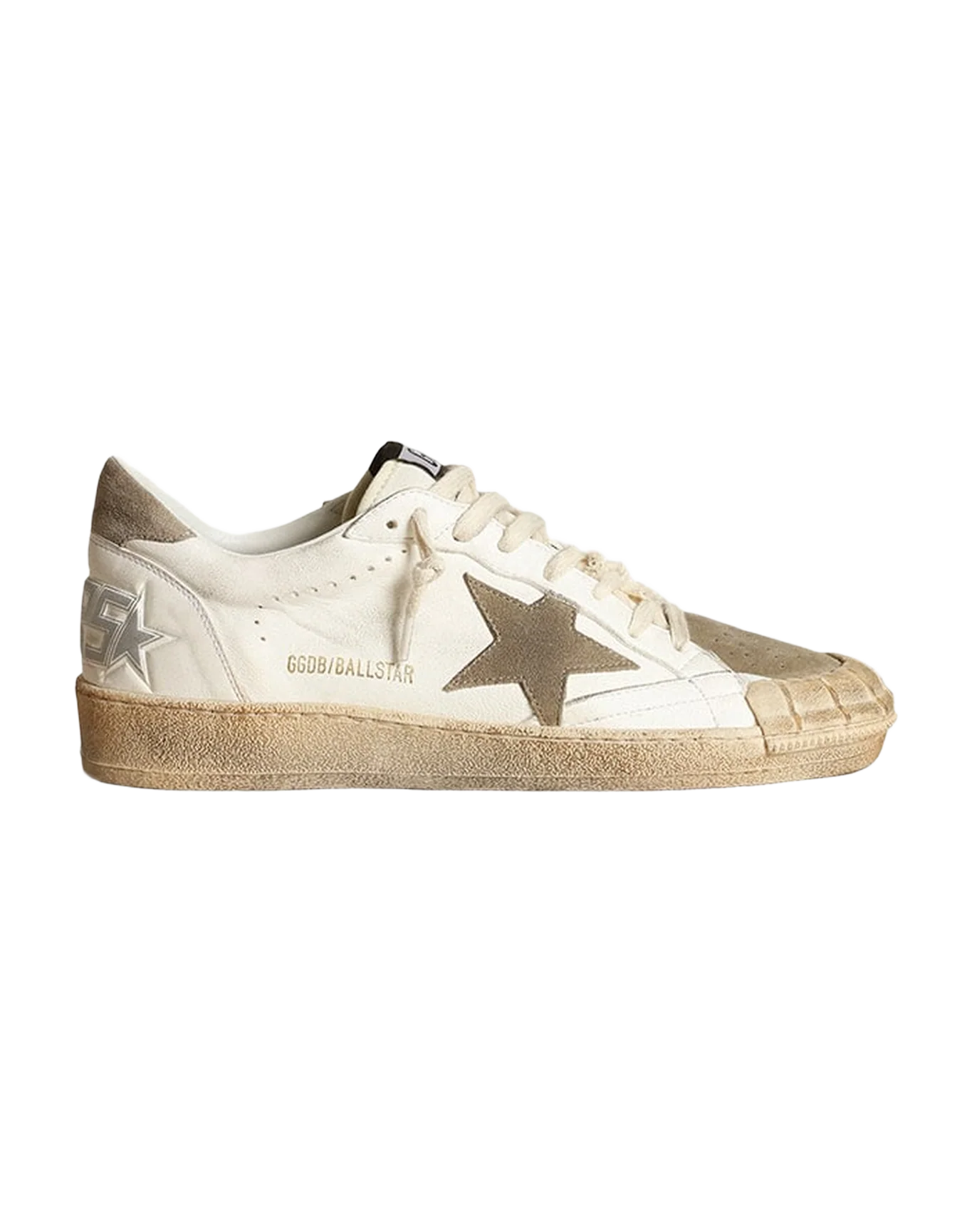 Women | White Ball Star Ltd with A Dove Gray Star & Heel Tab | White x Taupe - Image 7