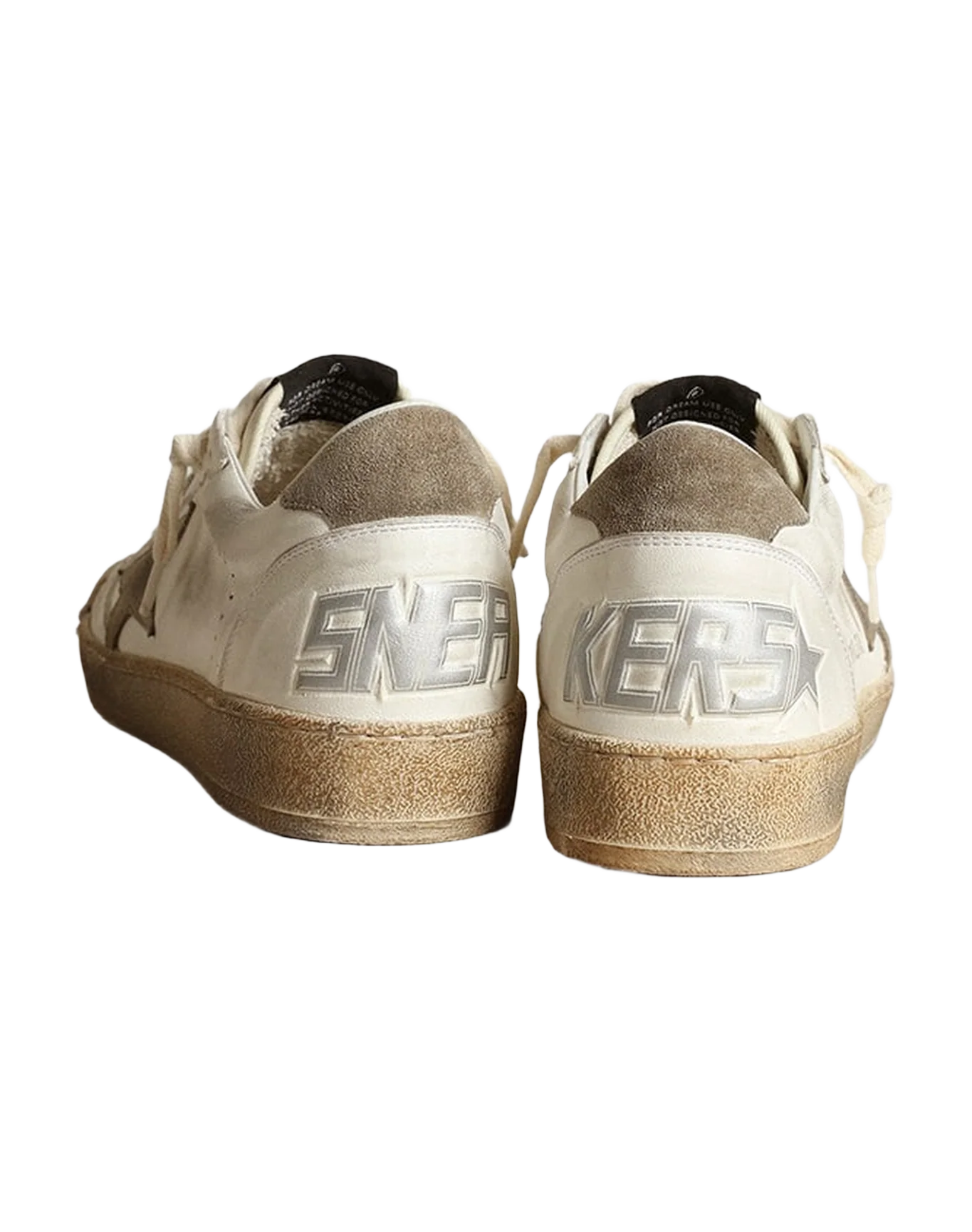 Women | White Ball Star Ltd with A Dove Gray Star & Heel Tab | White x Taupe - Image 8