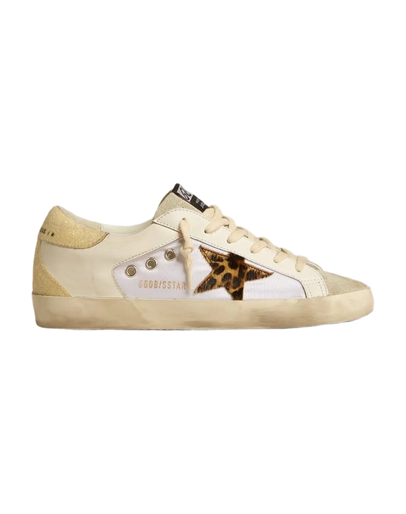 Women | White/Beige/Ivory Trainers with Animalier Star | White x Ice x Beige Brown Leo x Ivory