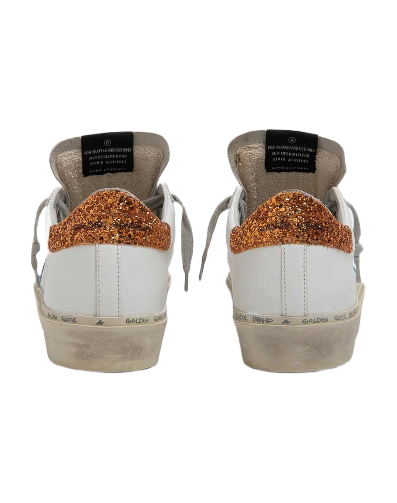 Women | White Hi-Star Sneakers with Sky-Blue Star & Glittery Heel Tab - Image 4