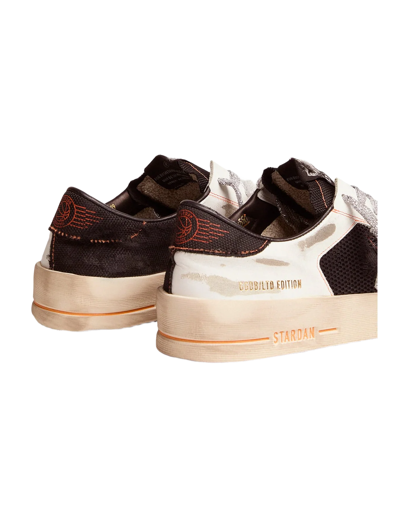 Women | White Limited Edition Lab Stardan Sneakers with Silver Laces | Black x White - Image 3