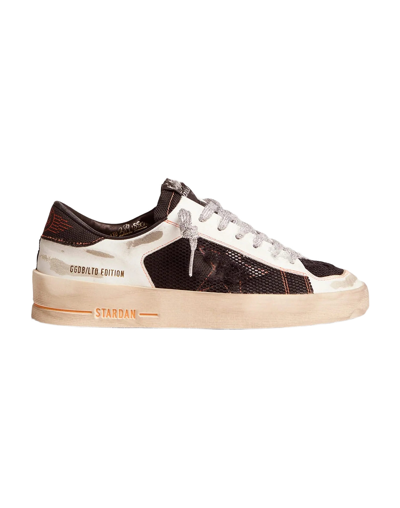 Women | White Limited Edition Lab Stardan Sneakers with Silver Laces | Black x White - Image 4