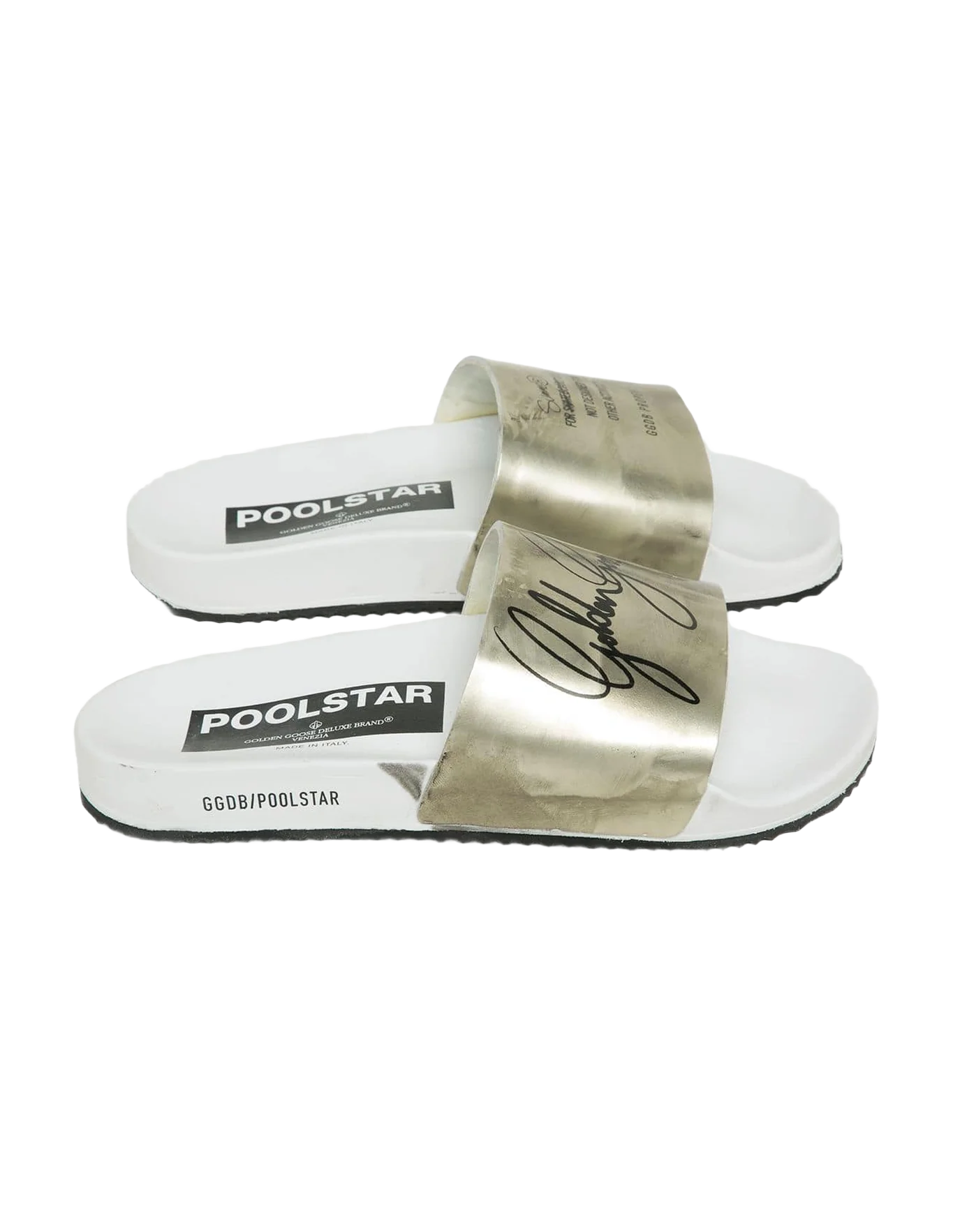 Women | White Poolstars with Gold Strap - Image 4