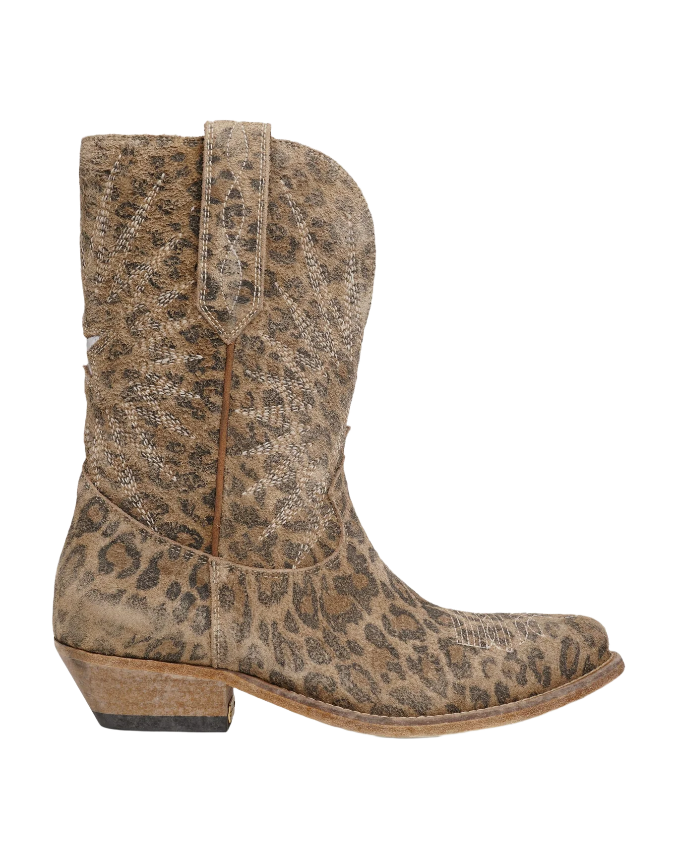 Women | Wish Star Boots with Leopard Print | Beige Brown Leo x Silver - Image 2