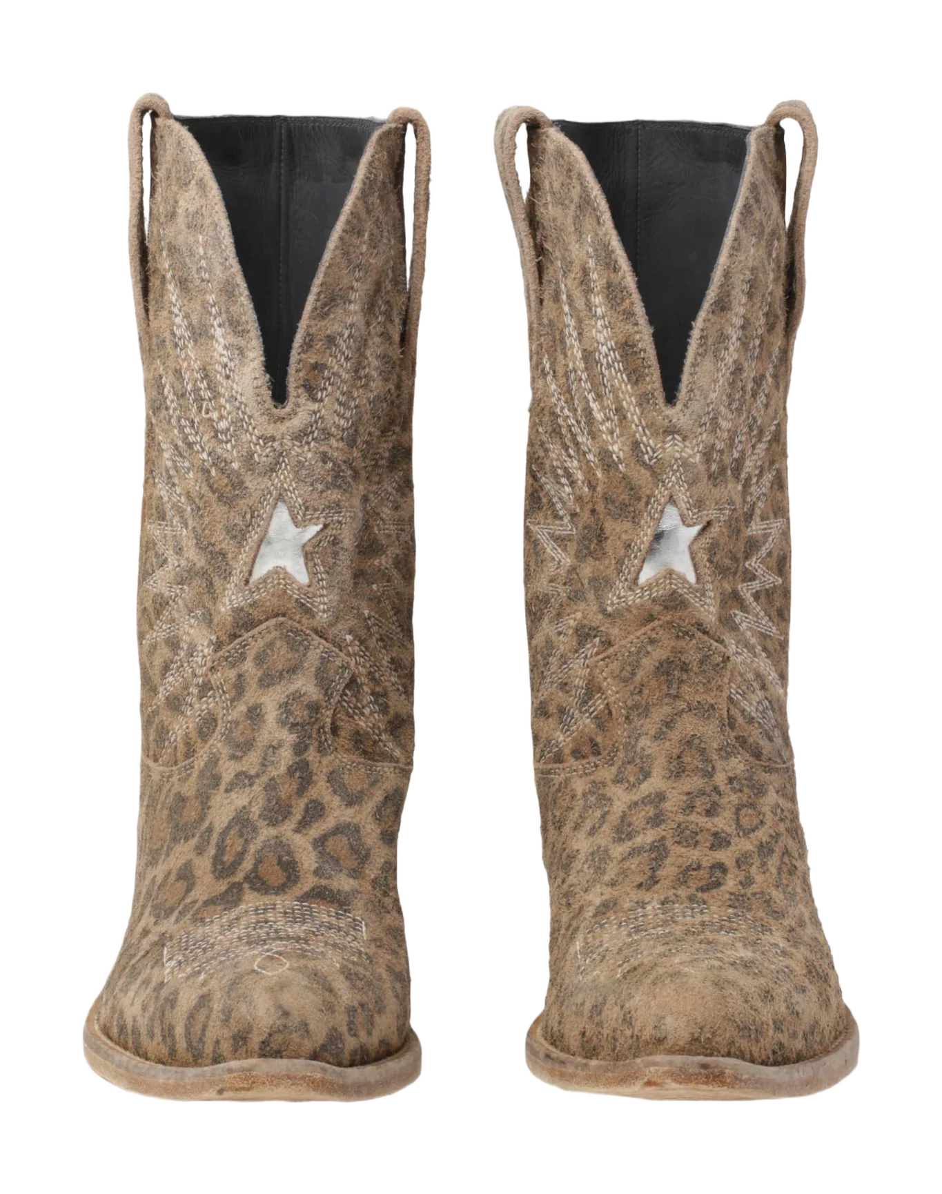 Women | Wish Star Boots with Leopard Print | Beige Brown Leo x Silver - Image 3