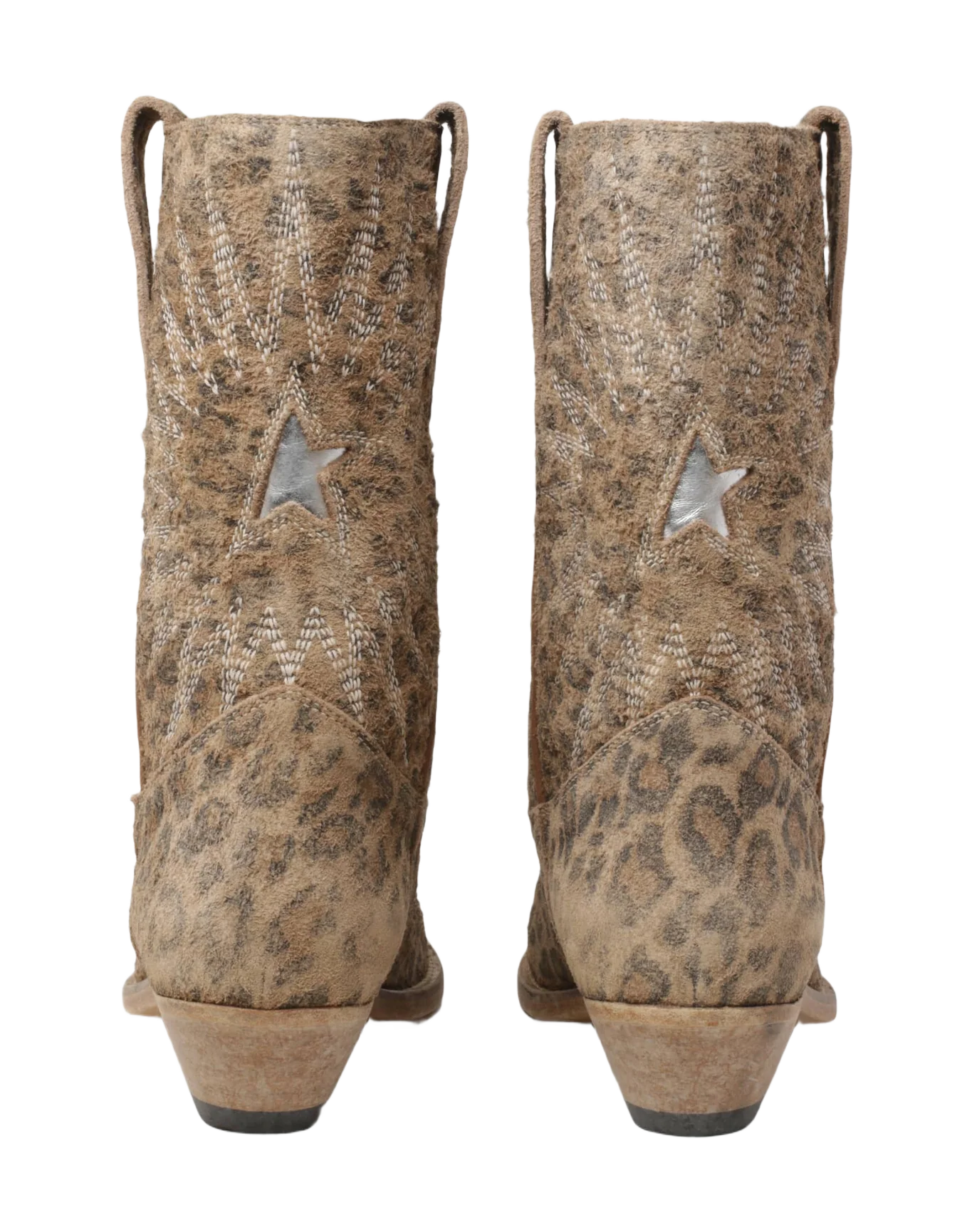 Women | Wish Star Boots with Leopard Print | Beige Brown Leo x Silver - Image 5