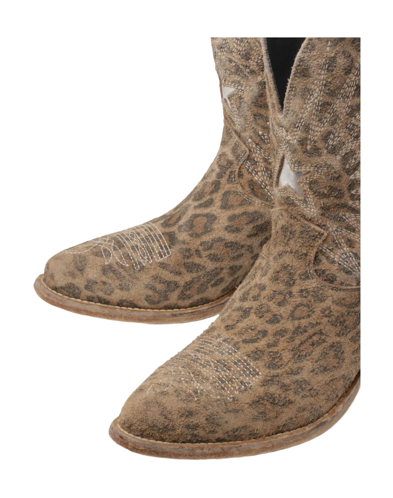 Women | Wish Star Boots with Leopard Print | Beige Brown Leo x Silver - Image 8