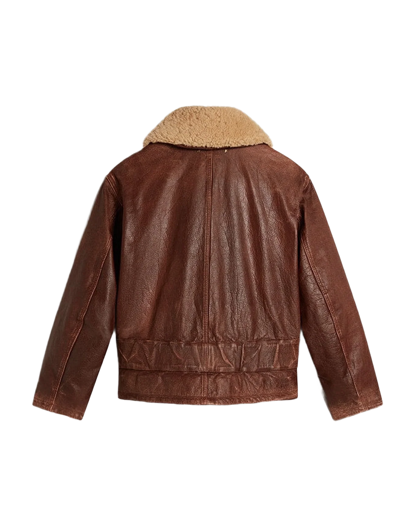 Women | Wood-Colored Jacket with Detachable Shearling Collar | Sassafras - Image 2